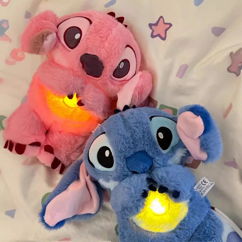 Urso Stitch, Companheiro de Sono Mágico: Stitch Kawaii com Som, Luz e Efeito de Respiração.