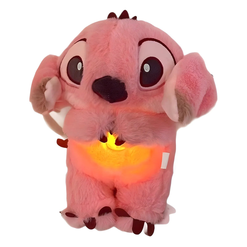 Urso Stitch, Companheiro de Sono Mágico: Stitch Kawaii com Som, Luz e Efeito de Respiração.